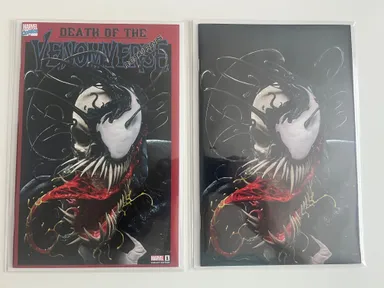 Death of the Venomverse 1 Trade and Virgin Variant Set Rafael Grassetti /1500 and /666