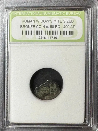 Roman Widow's Mite Sized Bronze Coin, c. 50 BC - 400 AD