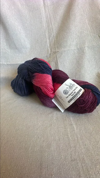 Alpaca sock yarn. By the alpaca. Color mixed berry.