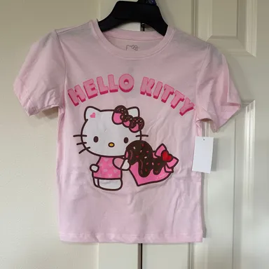 Girls Size XS 4-5 Sanrio Hello Kitty Pink Heart Tshirt