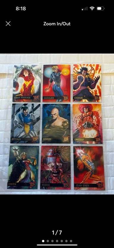 Lot of 9 1995 Fleer Ultra Marvel X-Men trading cards (#4).