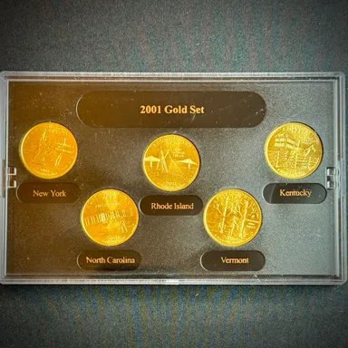 2001 Gold Edition 50 State Quarters, 24k Gold layered