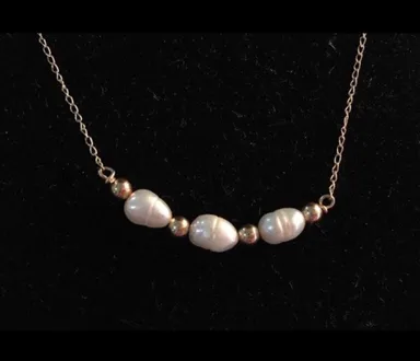 14k plumb freshwater pearl necklace