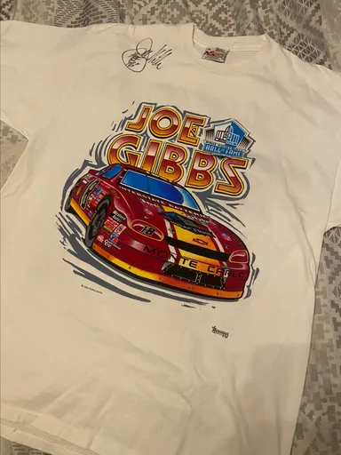 Signed Bobby Labonte 18 Joe Gibbs HOF Racing Shirt XL