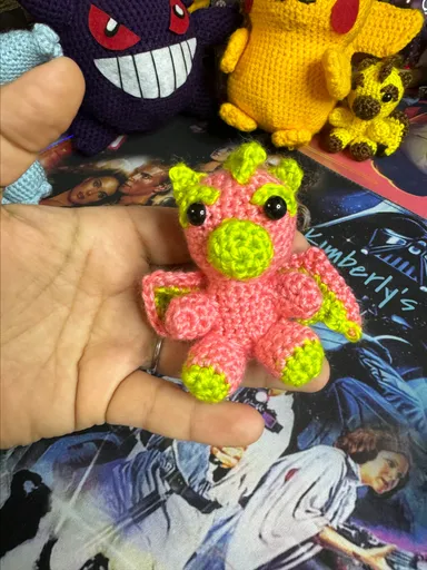 Mini handmade crocheted dragon!
