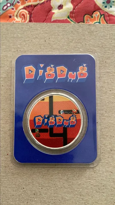 DIG DUG 40th Anniversary Colorized 1 oz .999 Silver Round in TEP  400 Minted
