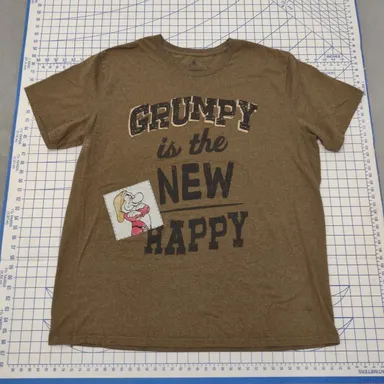 Disney "Grumpy is the New Happy" Short Sleeve Shirt 3XL Brown