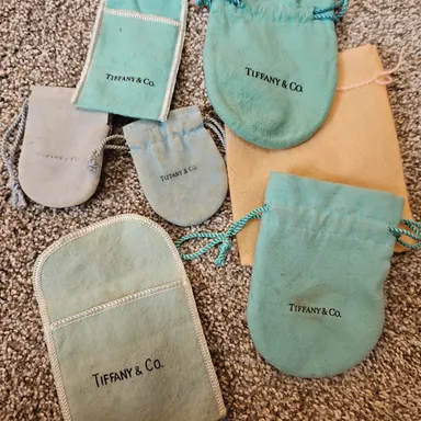 lot of tiffany and co. jewlery pouches