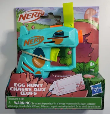 NERF Egg Hunt Toy Gun Easter Rabbit Bunny Ears Chasse Aux Oeufs with Darts Hasbro New In Box