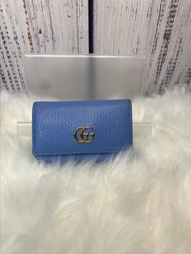 D441. Gucci Blue GG Marmont 6-rings Key Holder 