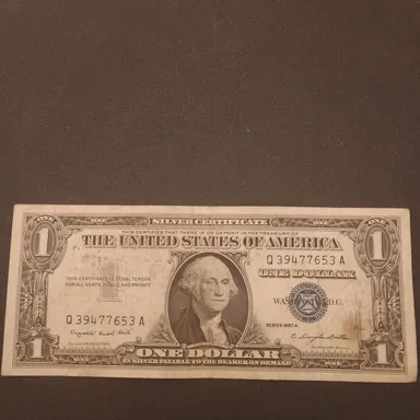 1957-A $1 Silver Certificate US Currency Bank Note