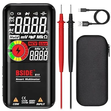 Smart Multimeter, Color LCD 3 Results Display, Auto Range, Capacitance Hz Diode Duty Cycle Voltage Tester  