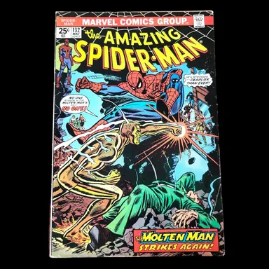 Amazing Spider-Man 132 Marvel Comics Molten Man Bronze Age 1974  G+ To VG-