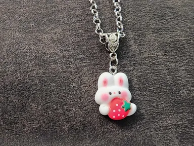 White Rabbit Strawberry Necklace  
