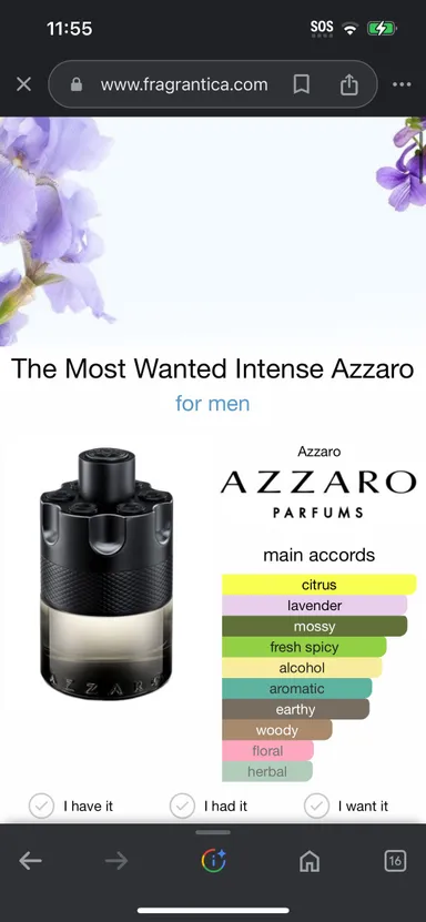 Azzaro The Most Wanted Intense Travel Spray 0.33 Oz. 10 ml.