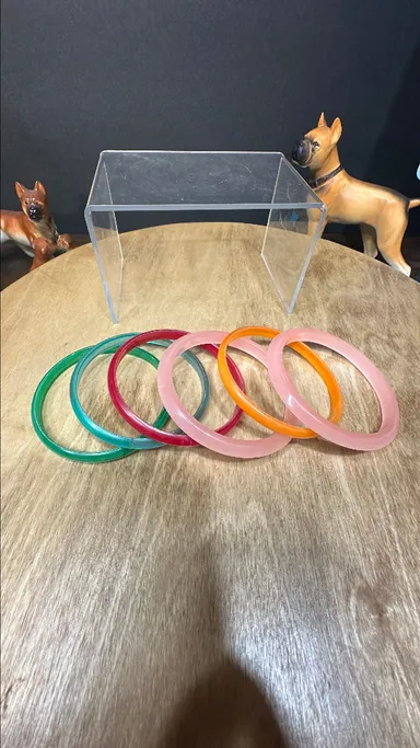 Lucite bangle bundle of 6