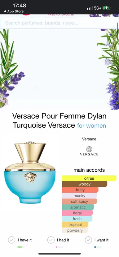 NIB Versace Dylan Turquoise Eau De Toilette Travel Spray For Women 0.3 Fl. Oz. 10 ml.