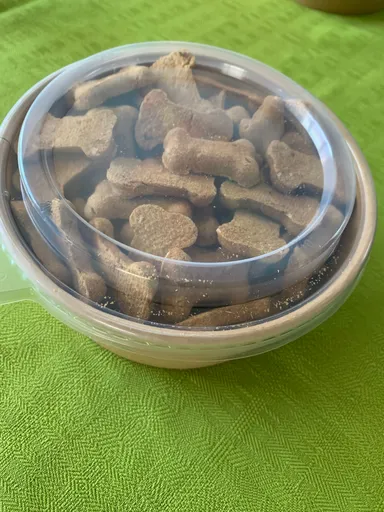 Bacon Dog Treat Bones. Large Container