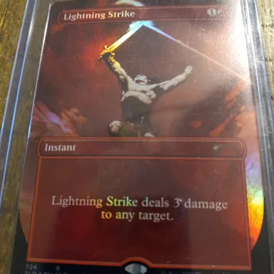 mtg Secret Lair Lightning Strike extended art foil