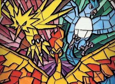 Stained glass birds promo, sealed