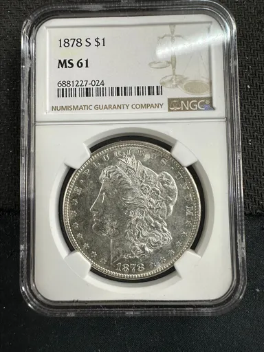 1878 S Morgan Silver Dollar $1 NGC MS61