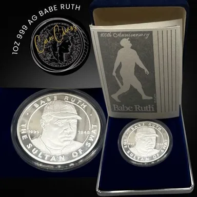 Babe Ruth Silver Commemorative Proof