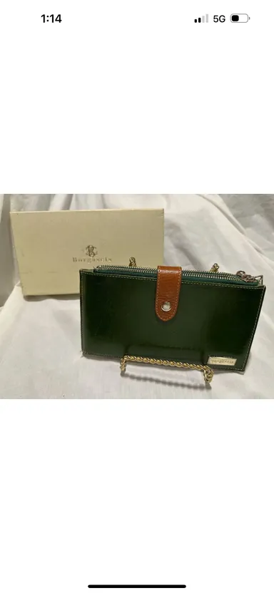 Borgasets RFID Wallet Bifold Leather Green