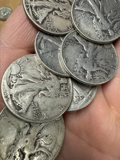 Silver Walking Liberty Half Dollar, one