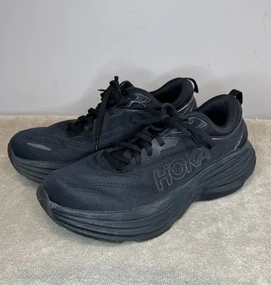Hoka Bondi 8 Women's Size 10.5D High Cushioned Durable Running Shoes Black