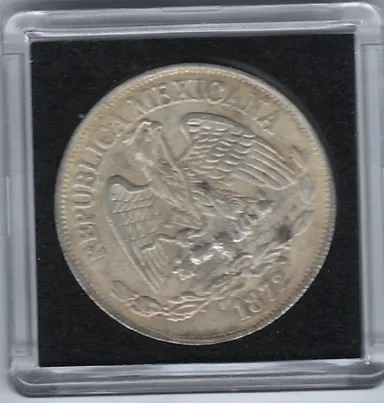 1 Peso 1872 Mo M - Silver 0.903 - VF - Similar Sold for $190 + Gift! N1H  