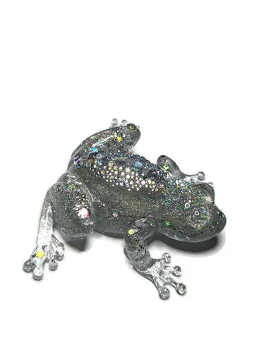 Clear Sparkled Frog with Rhinestones