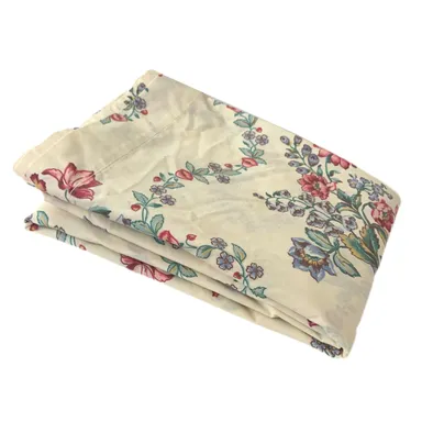Cannon Twin Flat Sheet Floral Shabby Décor Cottage Farmhouse Vintage Made USA