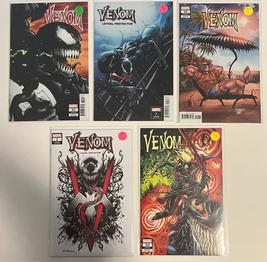 Lot of 5 Marvel Venom Variants: Lethal Protector 1 Pair, Stegman, Knull, and More