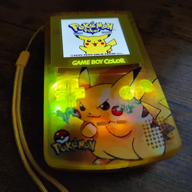 Nintendo Gameboy Color Pikachu Refurbished and Modded
