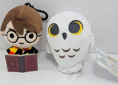 Funko Collectible POP! Plush Owl & Harry Potter Bag Clip w/book (not Funko!)