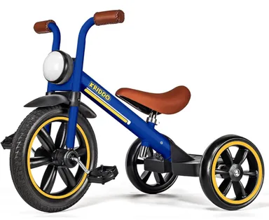 KRIDDO Kids 12 Inch Tricycle With Puncture Free Wheels, Front Light, Adjustable Seat