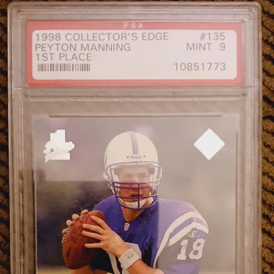1998 Collector'S Edge 1St Place Peyton Manning 135 1St Place PSA MINT 9