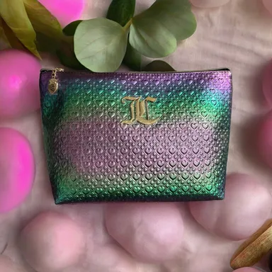 JUICY COUTURE • Oil Slick • Cosmetic Travel Makeup Bag Pouch - Holographic Iridescent Rainbow