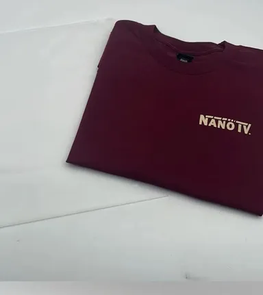 NanoTV Skyline Logo Shirt, Burgundy/ Cream, Size M