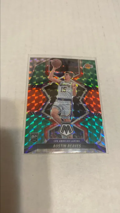 Austin Reaves 2021 Mosaic Choice Rookie Red & Green Prizm     Lakers