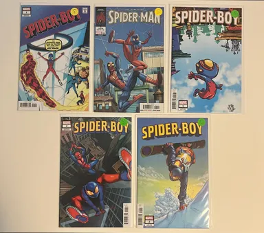 Lot of 5 Marvel Spider-Boy Variants: Amazing Fantasy 15 Homage, Skottie Young, and More