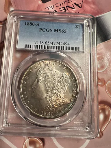 Morgan silver dollar 1880-S PCGS MS65 Toned !!