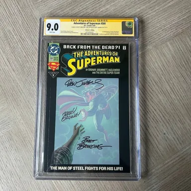 ADVENTURES OF SUPERMAN #500 CGC 9.0 SIGNED D.C. 1993