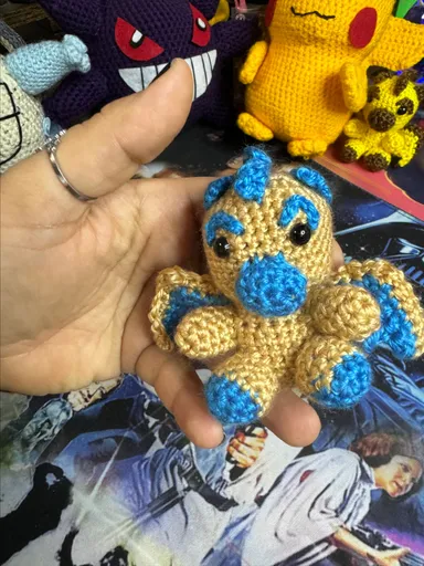 Mini handmade crocheted dragon!