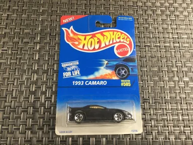 Hot Wheels HW MOC BLUE CARD 1996 #505 1993 CAMARO BLACK 5 SPK