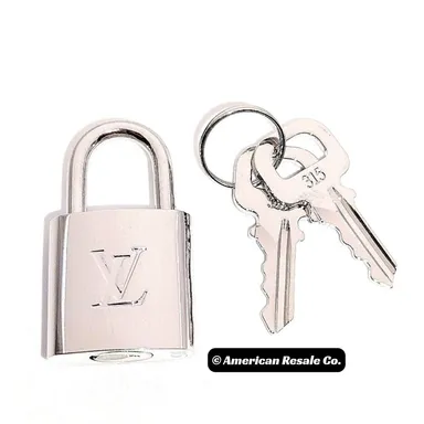 #315 Louis Vuitton Lock SILVER Vintage and Rare PadLock Lock & 2 Keys. *Firm*