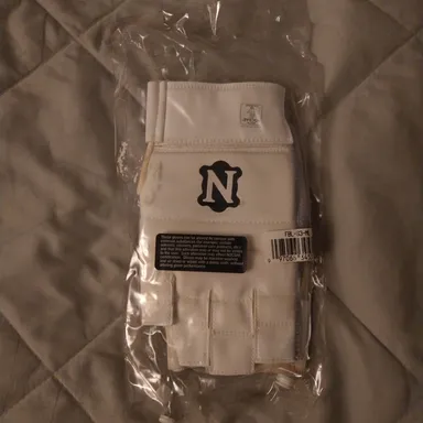Neumann Adult Performer Lineman Football Gloves White Half Finger Adult M/L