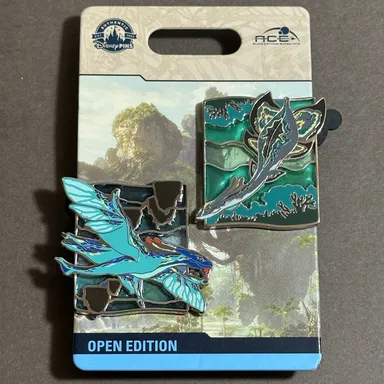 Disney Pandora Avatar Ikran And Ilu Stained Glass 2 Pin Set