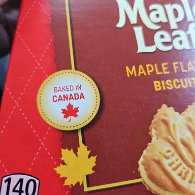 1c.  Peek Freans maple leaf cookies