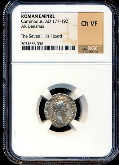 C68 NGC Ch VF Commodus 177-192 AD Roman Imperial Silver Denarius Ancient coin